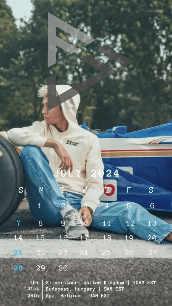 F1 2024 Phone Calendar Wallpaper - Alex Albon's Version (Digital Download) - The Raeypublic