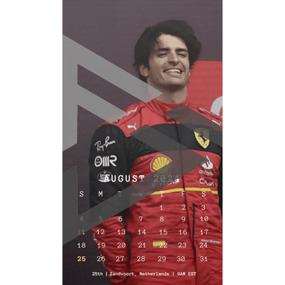 F1 2024 Phone Calendar Wallpaper - Carlos Sainz's Version (Digital Download) - The Raeypublic