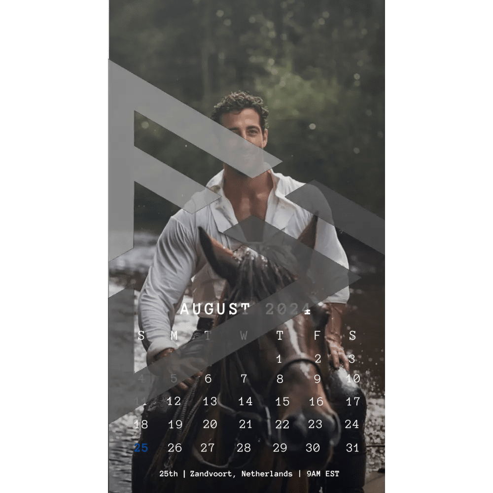 F1 2024 Phone Calendar Wallpaper - Daniel Ricciardo's Version (Digital Download) - The Raeypublic