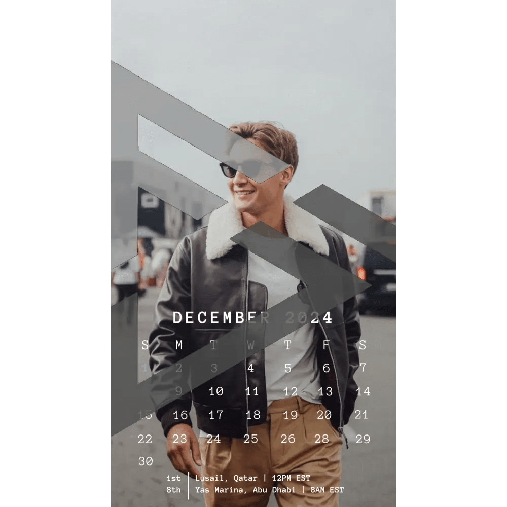 F1 2024 Phone Calendar Wallpaper - George Russell's Version (Digital Download) - The Raeypublic