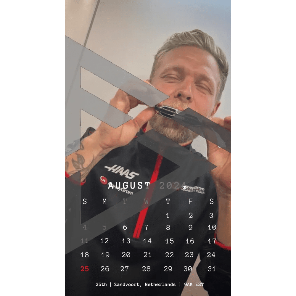 F1 2024 Phone Calendar Wallpaper - Kevin Magnussen's Version (Digital Download) - The Raeypublic