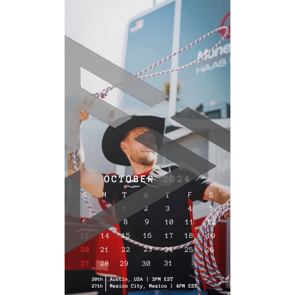 F1 2024 Phone Calendar Wallpaper - Kevin Magnussen's Version (Digital Download) - The Raeypublic