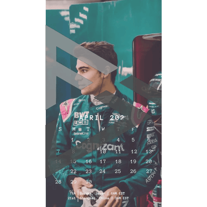 F1 2024 Phone Calendar Wallpaper - Lance Stroll's Version (Digital Download) - The Raeypublic