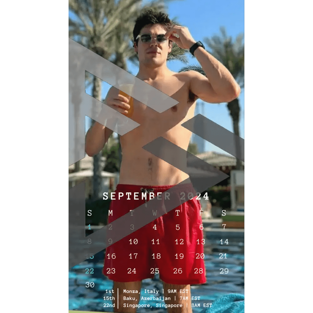 F1 2024 Phone Calendar Wallpaper - Lance Stroll's Version (Digital Download) - The Raeypublic