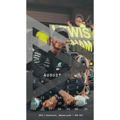 F1 2024 Phone Calendar Wallpaper - Lewis Hamilton's Version (Digital Download) - The Raeypublic