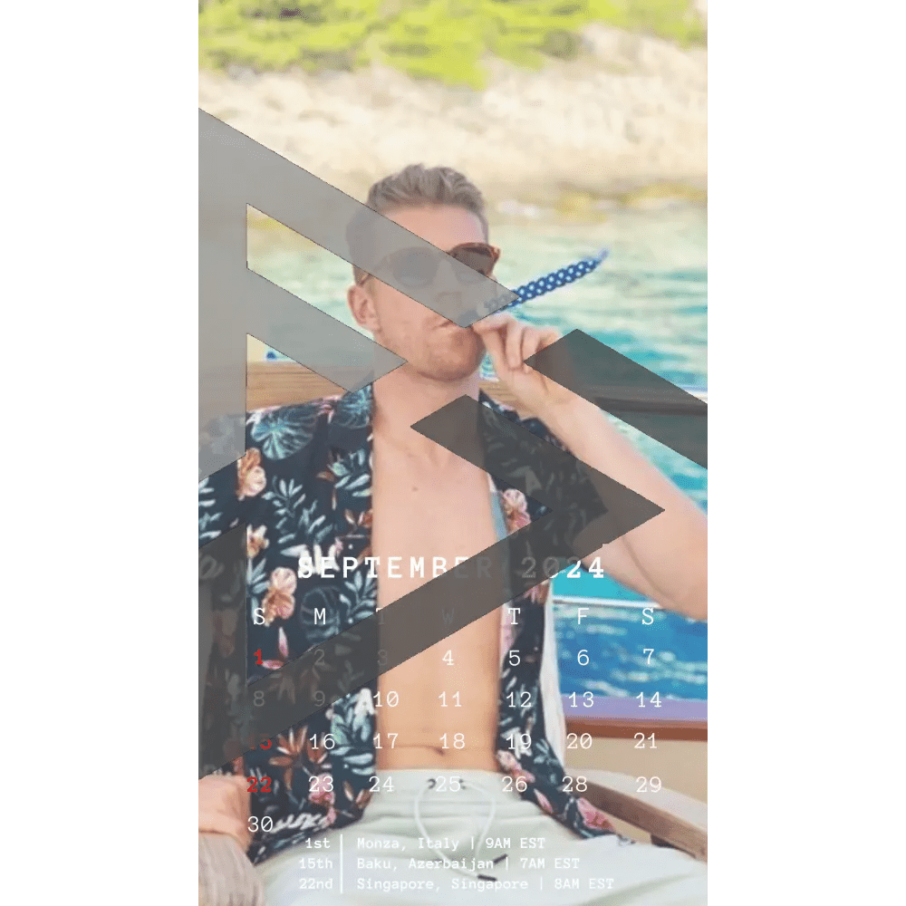 F1 2024 Phone Calendar Wallpaper - Nico Hulkenberg's Version (Digital Download) - The Raeypublic