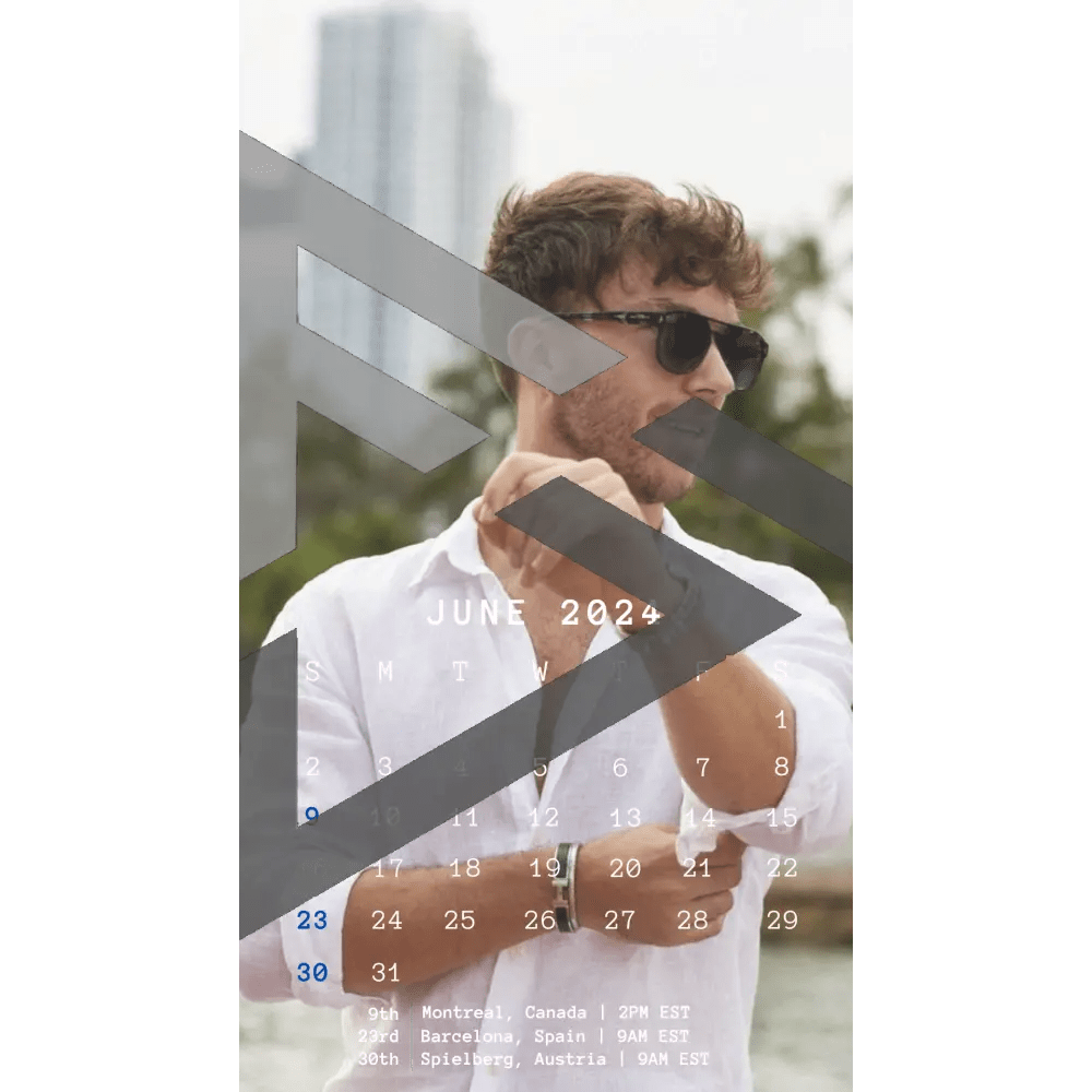 F1 2024 Phone Calendar Wallpaper - Pierre Gasly's Version (Digital Download) - The Raeypublic