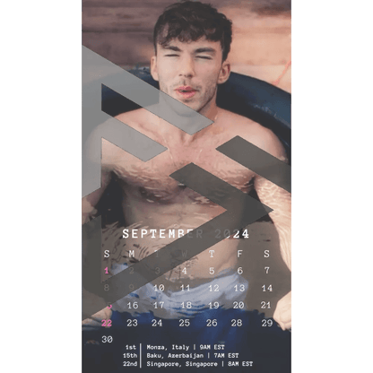 F1 2024 Phone Calendar Wallpaper - Pierre Gasly's Version (Digital Download) - The Raeypublic