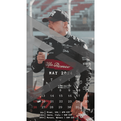 F1 2024 Phone Calendar Wallpaper - Valterri Bottas' Version (Digital Download) - The Raeypublic