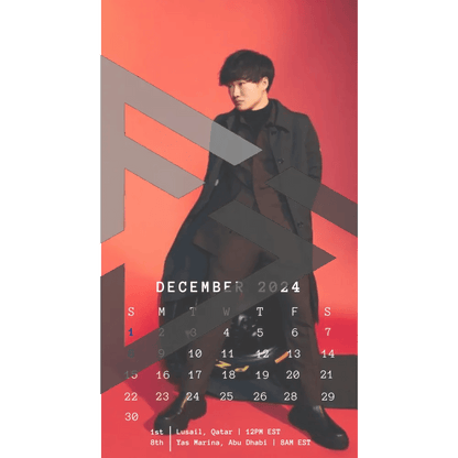 F1 2024 Phone Calendar Wallpaper - Yuki Tsunoda's Version (Digital Download) - The Raeypublic