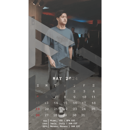 F1 2024 Phone Calendar Wallpaper - Zhou Guanyu's Version (Digital Download) - The Raeypublic